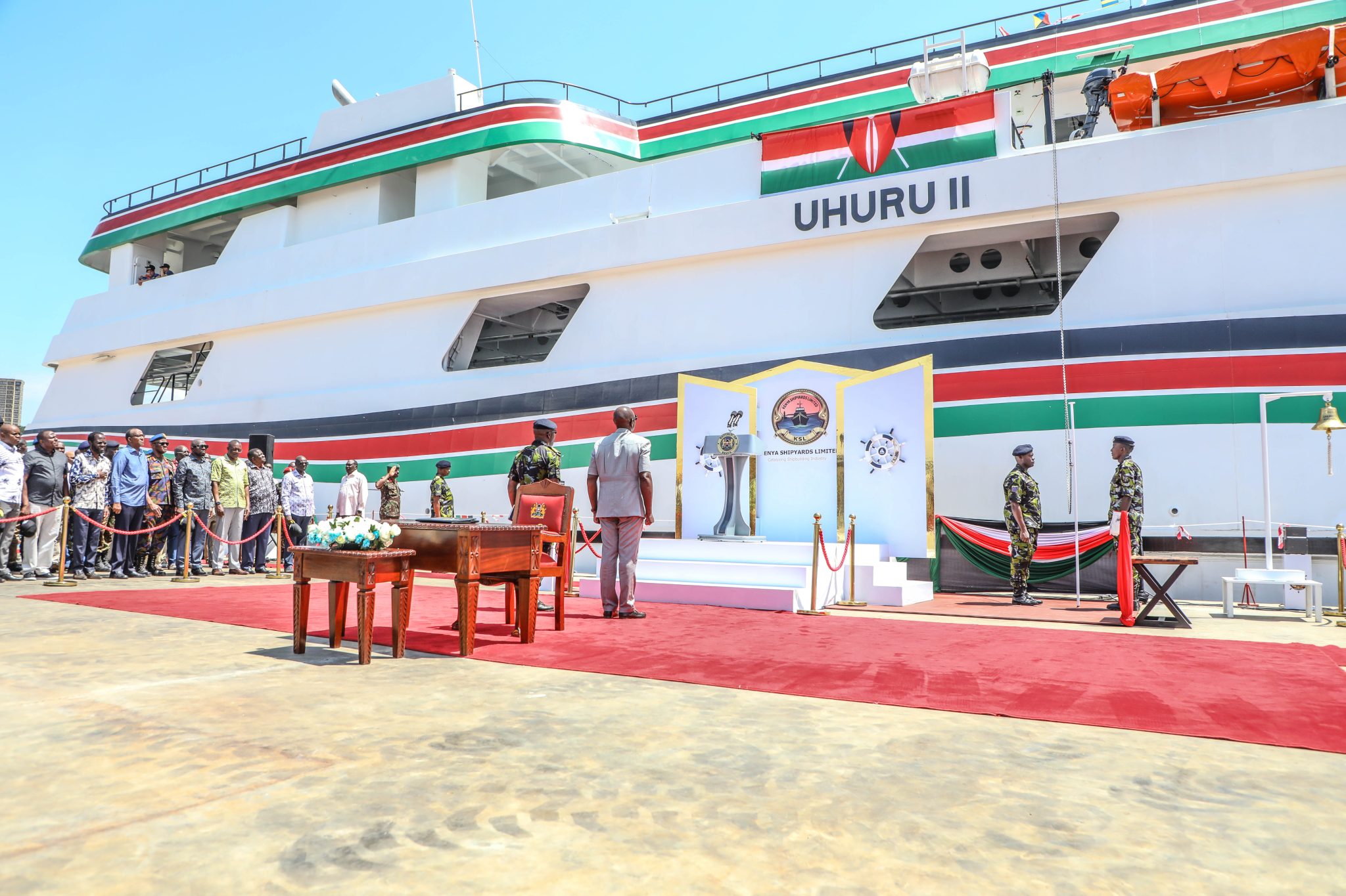 COMMISSIONING OF MV UHURU II WAGON FERRY AT KISUMU SHIPYARD Kenya